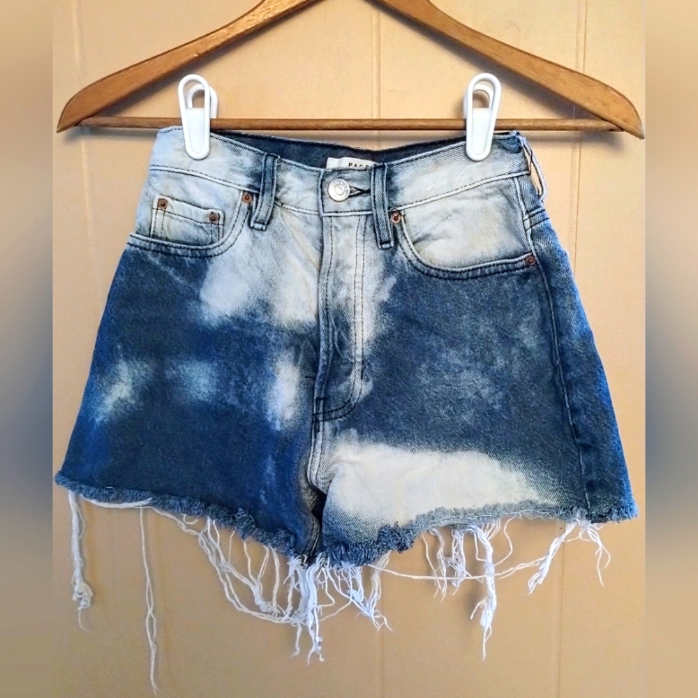 Pacsun ultra high rise tie dye button fly shorts with raw hem size 22in, 000